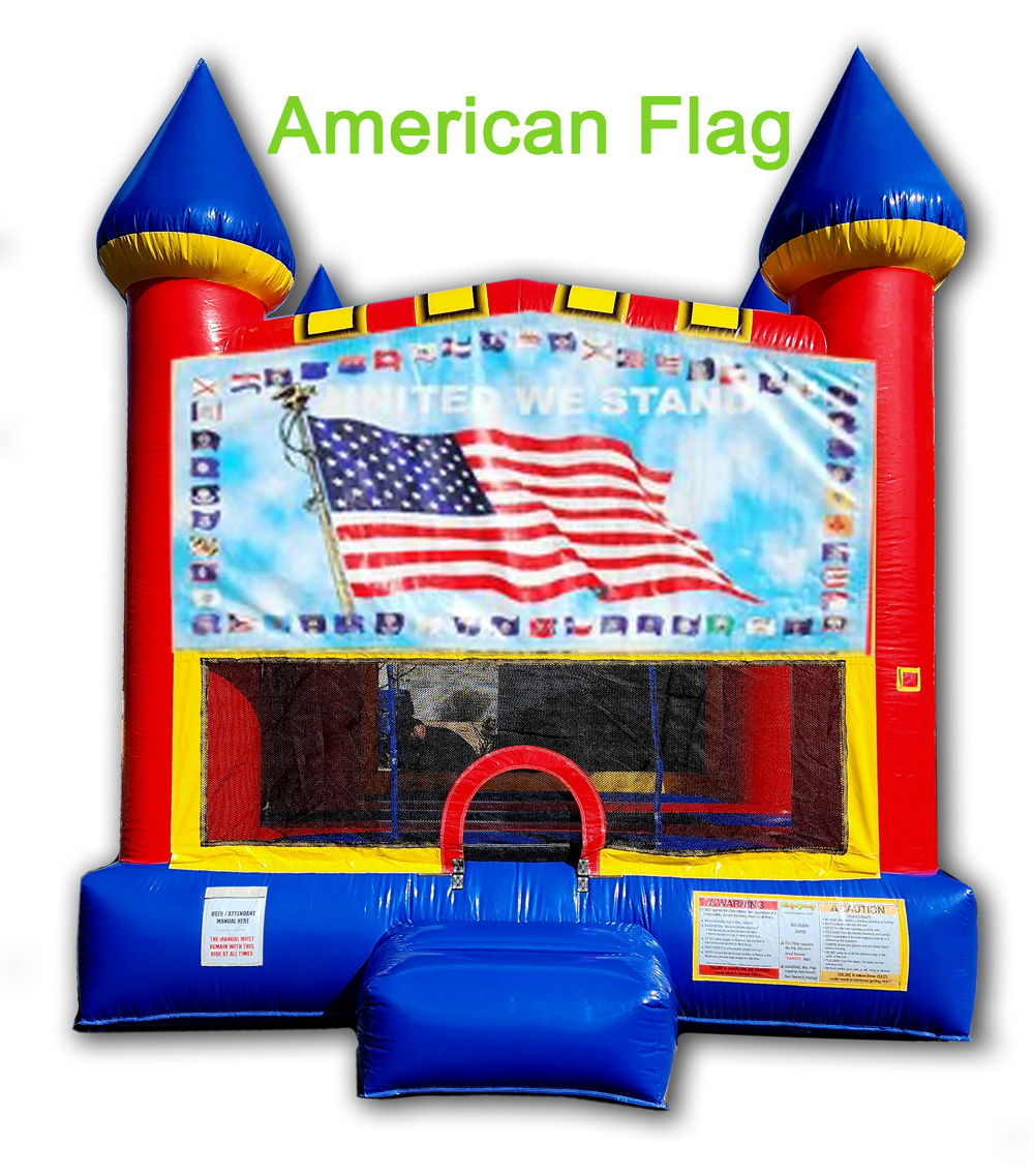 American Flag Patriotic Bounce House