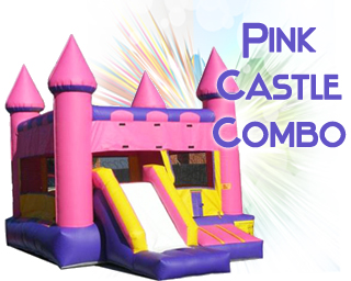 Pink Castle Combo inflatable slide