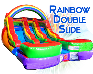 Rainbow double inflatable slide