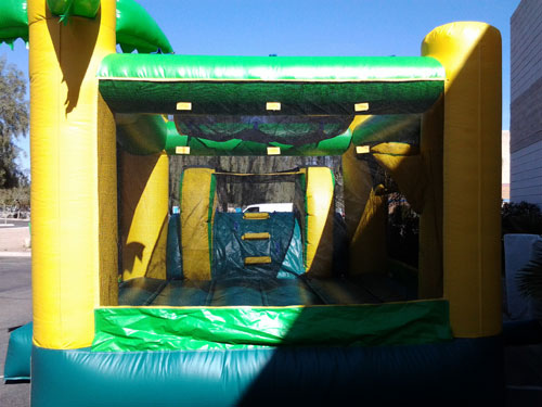 Tropical inflatable slide combo