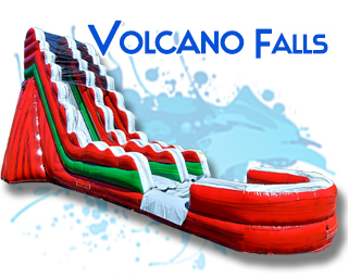 volcano falls waterslide inflatable